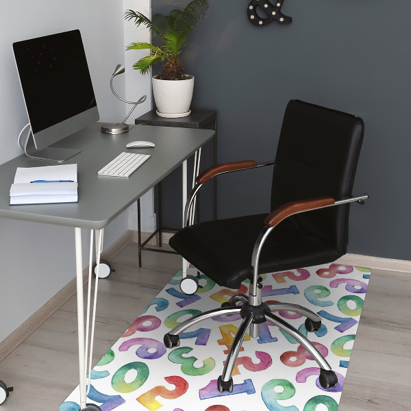 Tapis protège sol Lettres colorées
