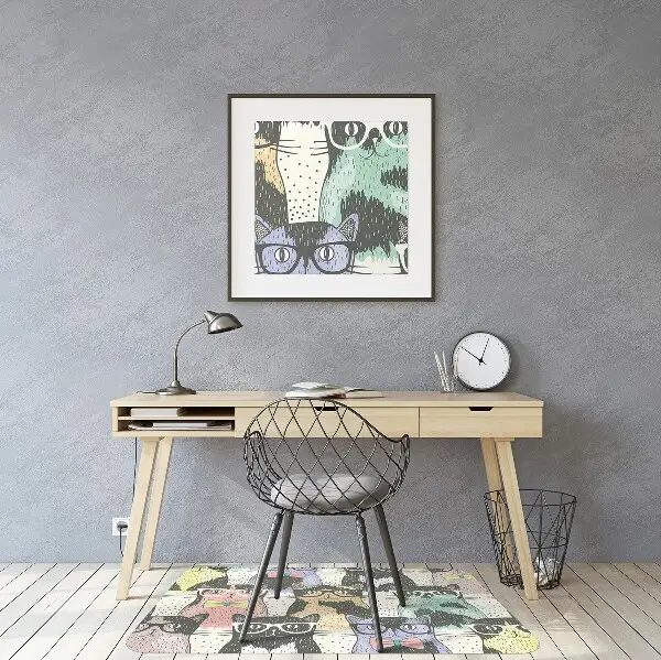 Tapis de chaise de bureau Chats