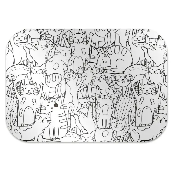 Tapis protection sol Chats de style doodle