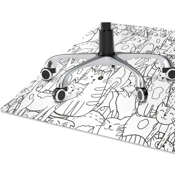 Tapis protection sol Chats de style doodle