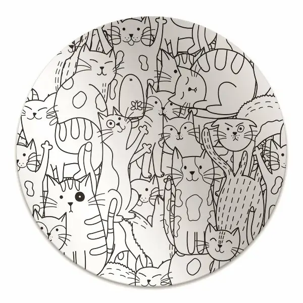 Tapis protection sol Chats de style doodle