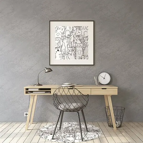 Tapis protection sol Chats de style doodle