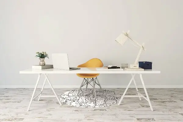 Tapis protection sol Chats de style doodle