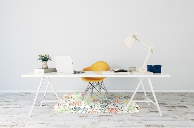 Tapis pour chaise de bureau Fleurs et coeurs