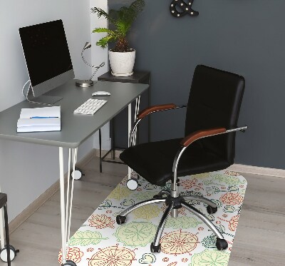 Tapis pour chaise de bureau Fleurs et coeurs