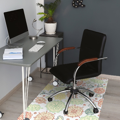 Tapis pour chaise de bureau Fleurs et coeurs