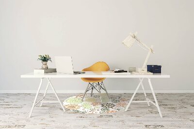 Tapis pour chaise de bureau Fleurs et coeurs