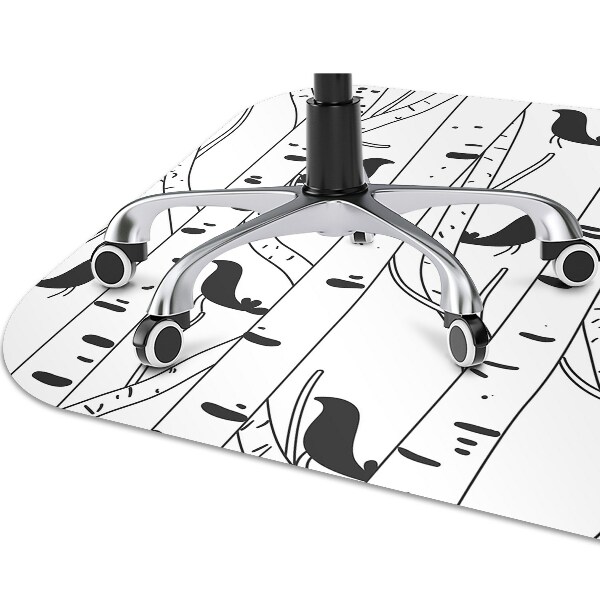 Tapis pour chaise de bureau Oiseaux et arbres