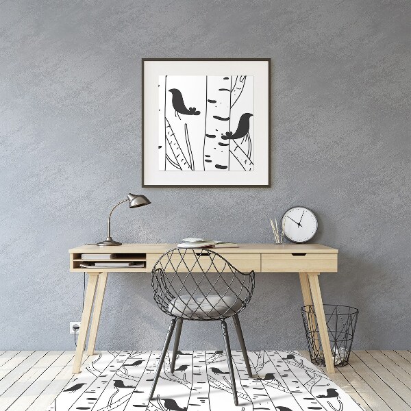 Tapis pour chaise de bureau Oiseaux et arbres