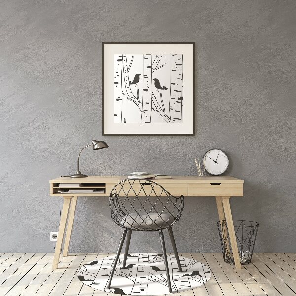 Tapis pour chaise de bureau Oiseaux et arbres