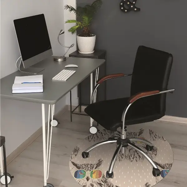 Tapis protège sol Hibou dans des lunettes