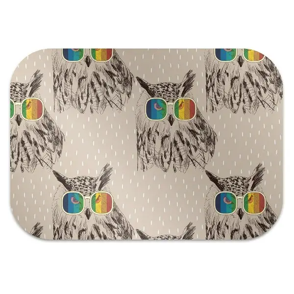 Tapis protège sol Hibou dans des lunettes