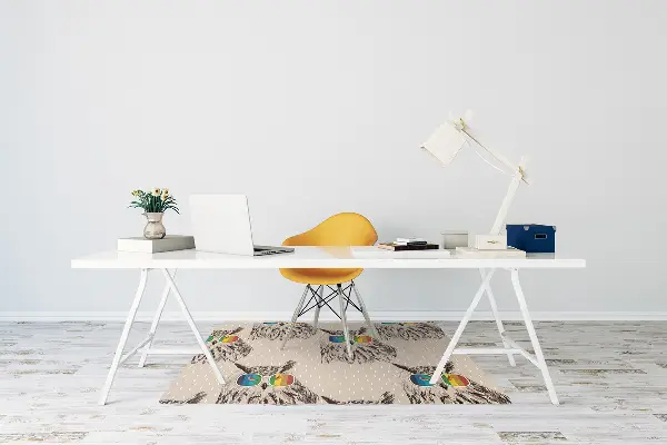 Tapis protège sol Hibou dans des lunettes