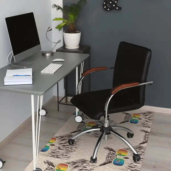 Tapis protège sol Hibou dans des lunettes
