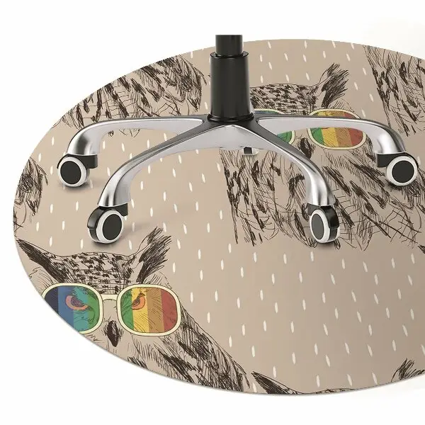 Tapis protège sol Hibou dans des lunettes
