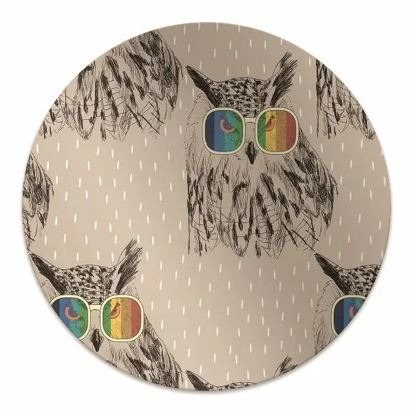 Tapis protège sol Hibou dans des lunettes