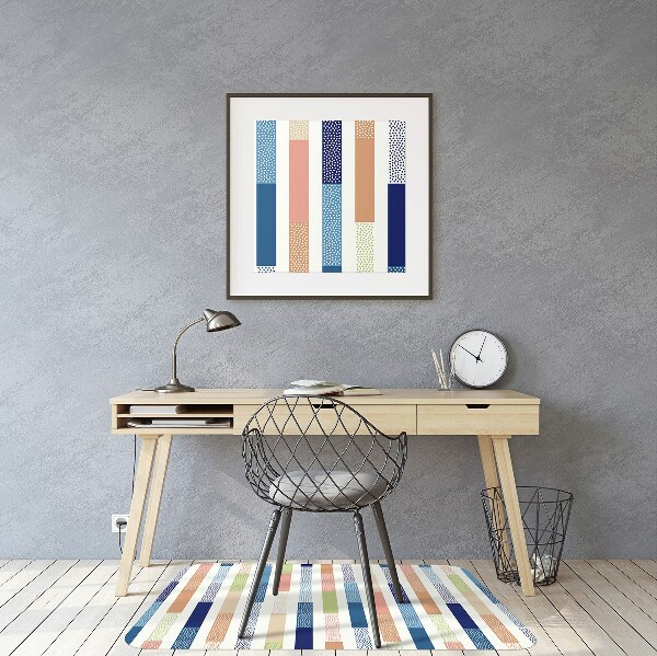 Tapis pour chaise de bureau Rayures colorées