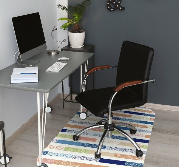 Tapis pour chaise de bureau Rayures colorées