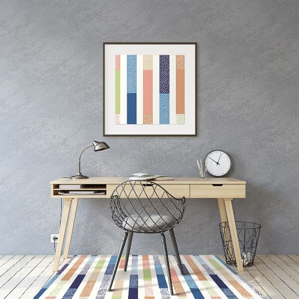 Tapis pour chaise de bureau Rayures colorées
