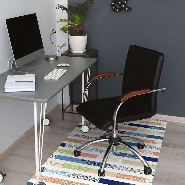 Tapis pour chaise de bureau Rayures colorées