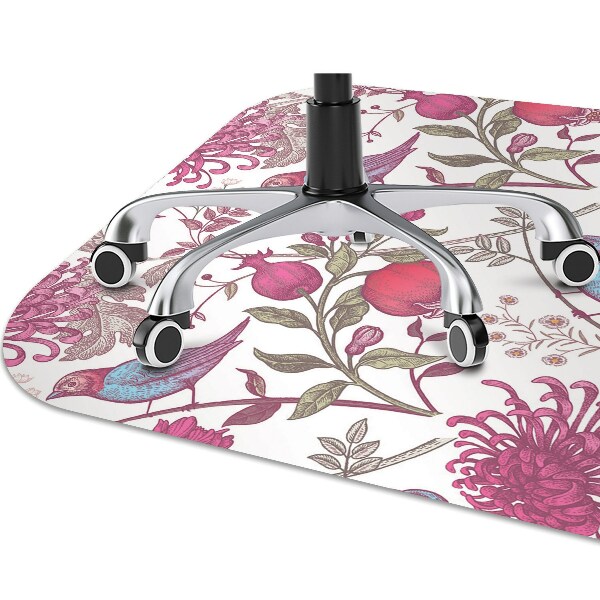 Tapis pour chaise de bureau Oiseaux et fleurs