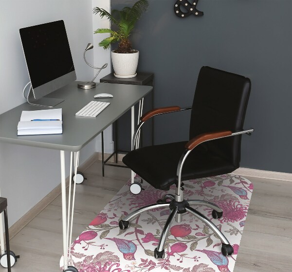 Tapis pour chaise de bureau Oiseaux et fleurs