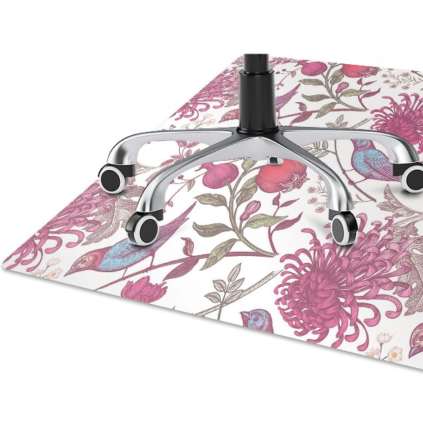 Tapis pour chaise de bureau Oiseaux et fleurs