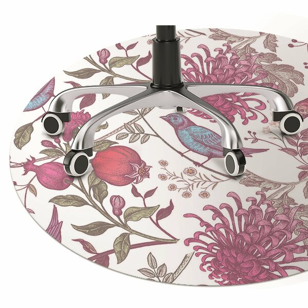 Tapis pour chaise de bureau Oiseaux et fleurs