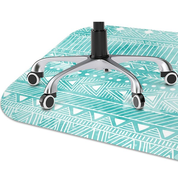 Tapis protection sol Turquoise géométrique