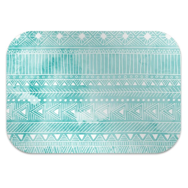 Tapis protection sol Turquoise géométrique