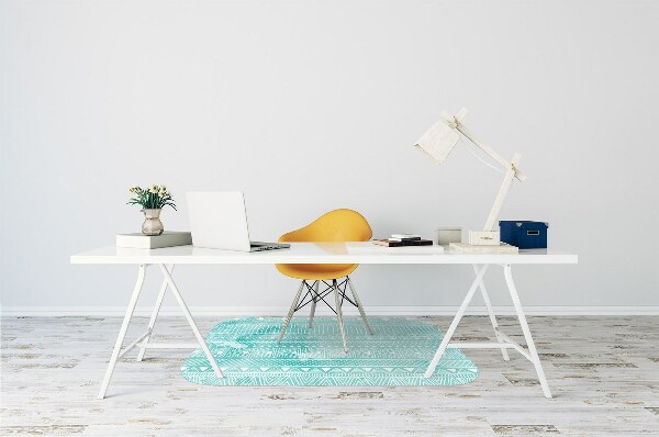 Tapis protection sol Turquoise géométrique