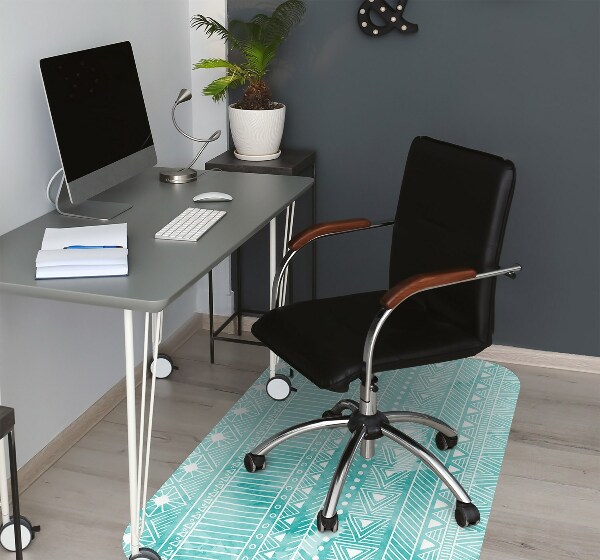 Tapis protection sol Turquoise géométrique