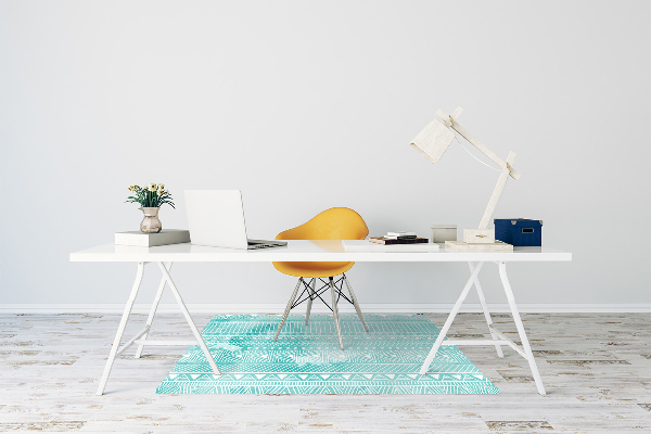 Tapis protection sol Turquoise géométrique