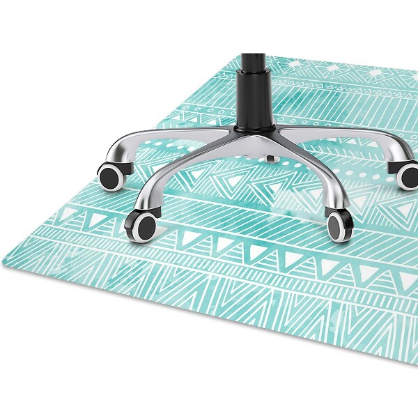 Tapis protection sol Turquoise géométrique