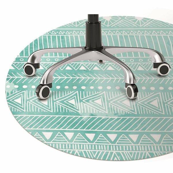 Tapis protection sol Turquoise géométrique