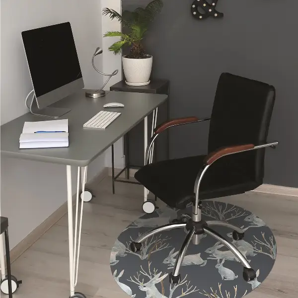 Tapis bureau lapins blancs