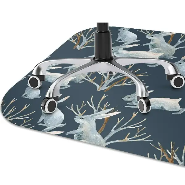 Tapis bureau lapins blancs