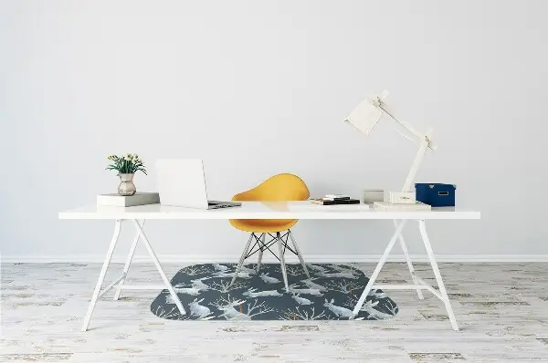 Tapis bureau lapins blancs