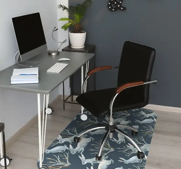 Tapis bureau lapins blancs