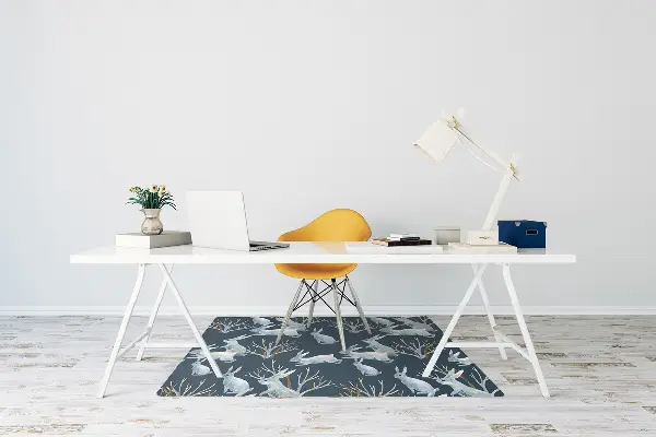 Tapis bureau lapins blancs