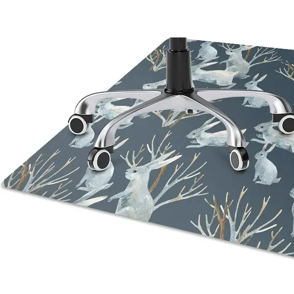 Tapis bureau lapins blancs
