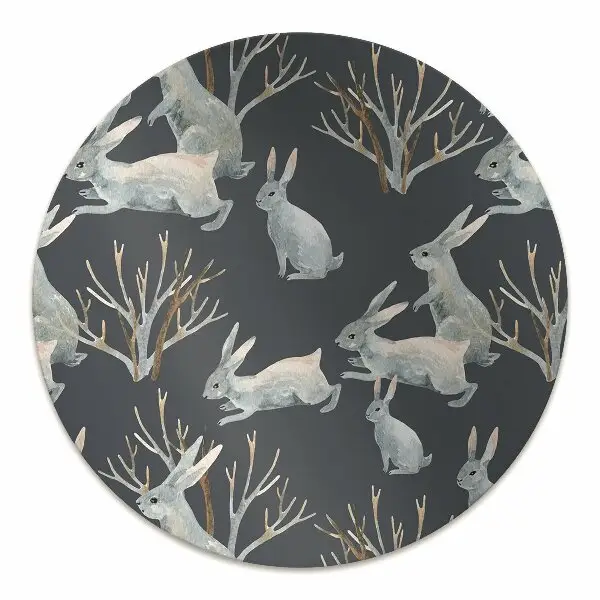 Tapis bureau lapins blancs