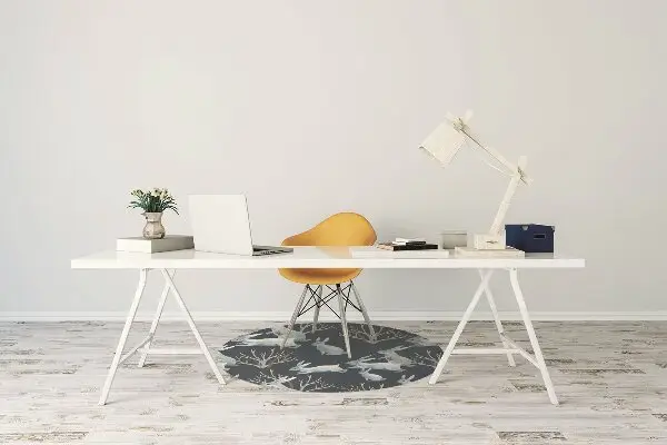 Tapis bureau lapins blancs