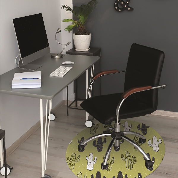 Tapis de chaise de bureau Cactus