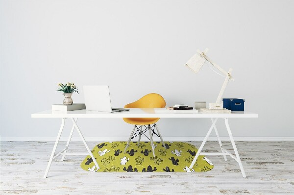 Tapis de chaise de bureau Cactus