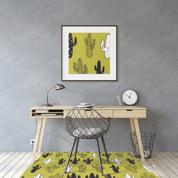 Tapis de chaise de bureau Cactus