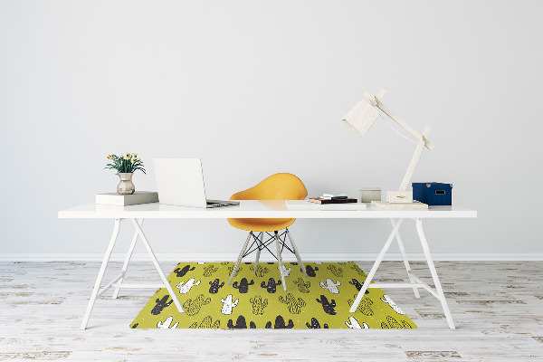 Tapis de chaise de bureau Cactus