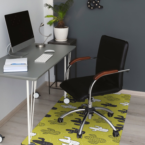 Tapis de chaise de bureau Cactus