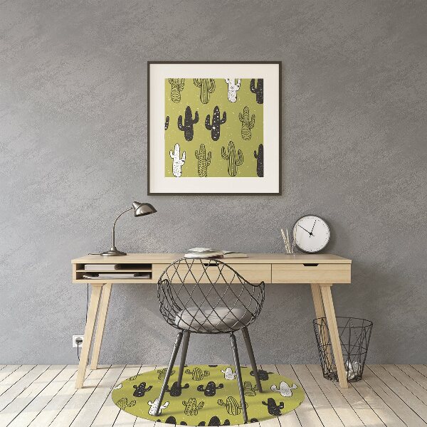 Tapis de chaise de bureau Cactus