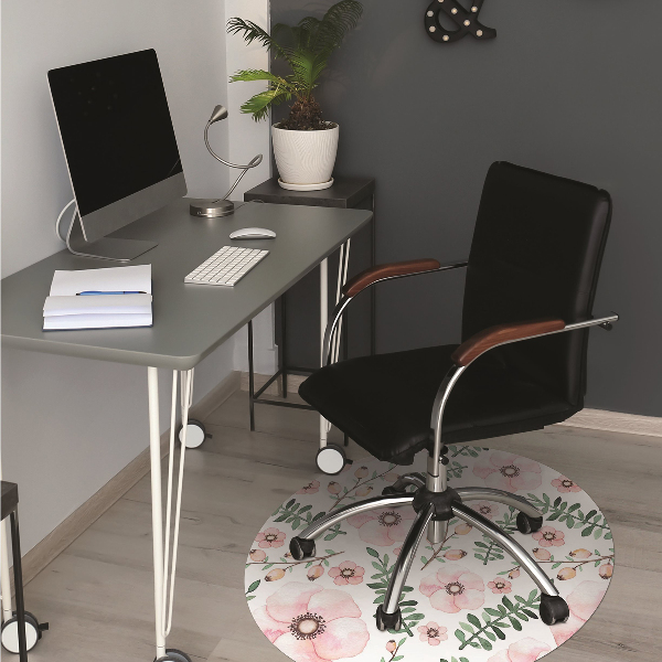 Tapis de chaise de bureau Fleur